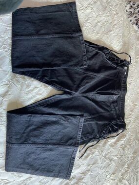 Black Levi Lace-Up Flare Leg Pants